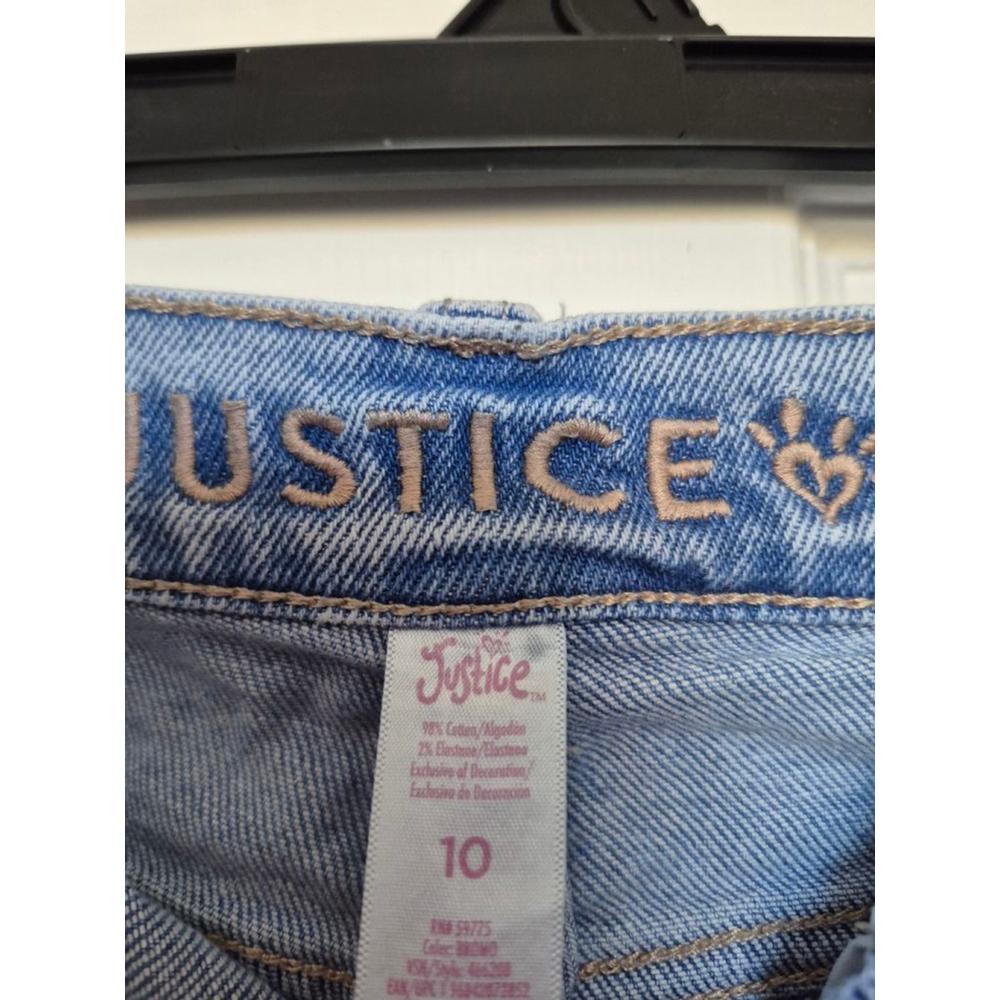 Girls Justice Light Blue Distressed Jeans Size 10 - Picture 7 of 8